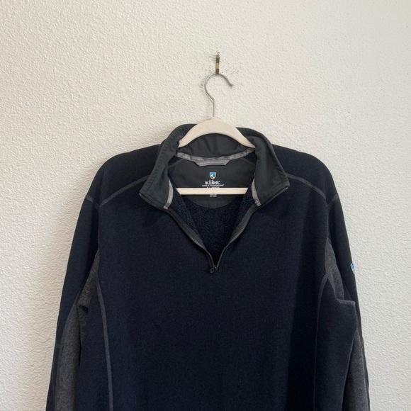 Kuhl Revel 1/4 Zip Mens XL Black Pullover Kashmira Fleece Performance Layer - Picture 2 of 10
